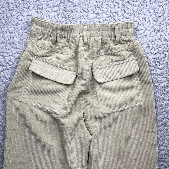 Hunter & Brown Corduroy Pants Womens M Brown Wide Leg Baggy Cargo Retro - Picture 8 of 13